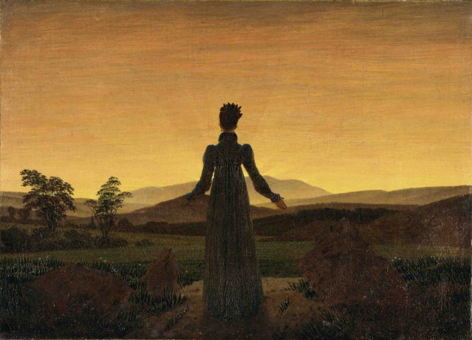 Painting by Caspar David Friedrich, Woman Before the Rising Sun, 1818-20