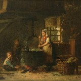 painting of a kitchen scene