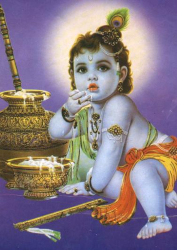 baby Krishna stealing ghee